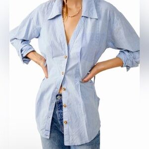 NWOT ($128) Free People Marten Oxford Tunic🩵